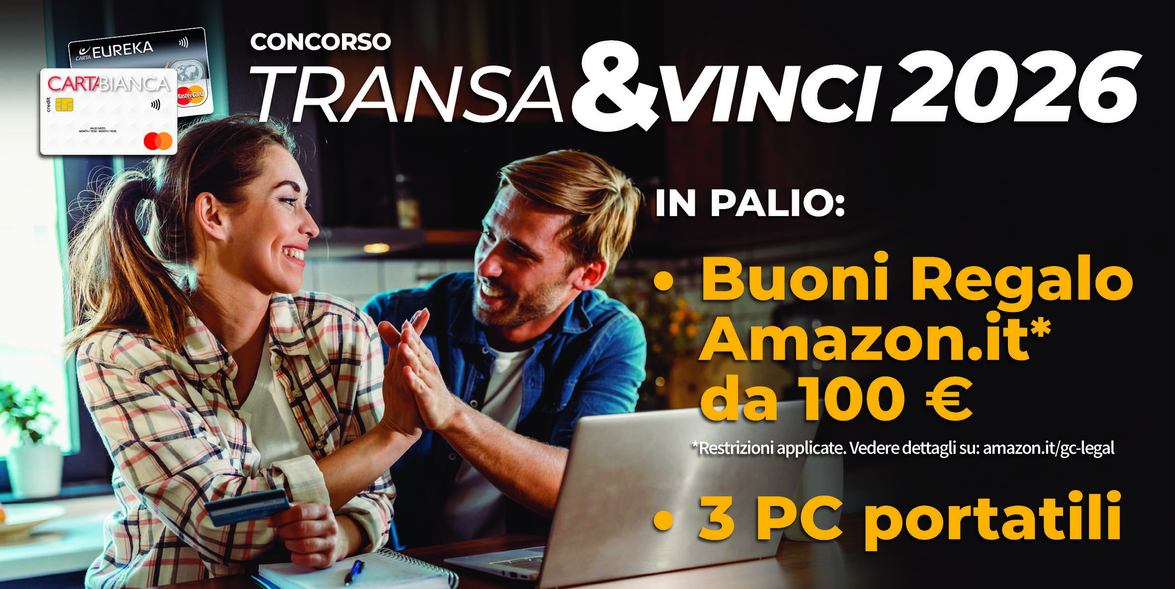 Concorso Transa&Vinci 2026: in palio buoni regalo Amazon.it da 100 euro e 3 PC portatili. Apri il regolamento del concorso (PDF)